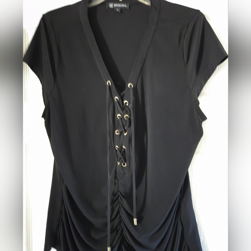 Black INC Lace-Up Women's Top